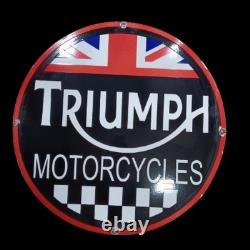 Triumph Porcelain Enamel Sign 30x30 Inches Double Sided