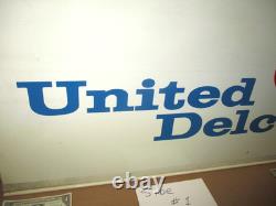 UNITED DELCO -Double Sided Swinging Sign OLD ORIGINAL VINTAGE Big Heavy 36