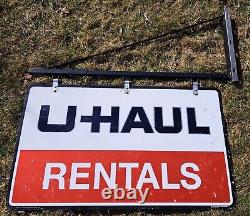 U Haul Rentals Double Sided Tin Sign With Metal Bracket, Stout-Lite, Nice