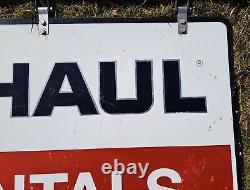 U Haul Rentals Double Sided Tin Sign With Metal Bracket, Stout-Lite, Nice