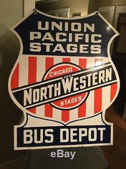 Union Pacific Bus Depot Double Sided Sign