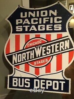 Union Pacific Bus Depot Double Sided Sign