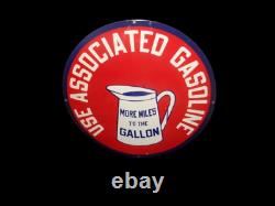 Use Associated Gasoline Porcelain Enamel Sign 30x30 Inches Double Sided