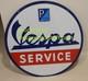 Vespa Service Double Sided Porcelain Sign Rarer Paris Version 31-1/2 Strasbourg