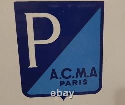 VESPA SERVICE double sided porcelain sign Rarer Paris version 31-1/2 Strasbourg