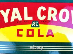 VINTAGE 14x8.5 Drink ROYAL CROWN COLA RC DOUBLE-SIDED SODA PORCELAIN GAS SIGN