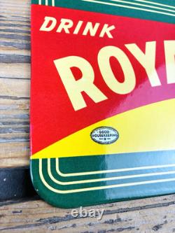 VINTAGE 14x8.5 Drink ROYAL CROWN COLA RC DOUBLE-SIDED SODA PORCELAIN GAS SIGN