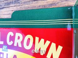 VINTAGE 14x8.5 Drink ROYAL CROWN COLA RC DOUBLE-SIDED SODA PORCELAIN GAS SIGN