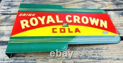 VINTAGE 14x8.5 Drink ROYAL CROWN COLA RC DOUBLE-SIDED SODA PORCELAIN GAS SIGN