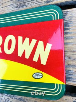 VINTAGE 14x8.5 Drink ROYAL CROWN COLA RC DOUBLE-SIDED SODA PORCELAIN GAS SIGN