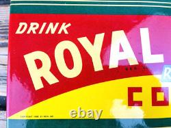 VINTAGE 14x8.5 Drink ROYAL CROWN COLA RC DOUBLE-SIDED SODA PORCELAIN GAS SIGN