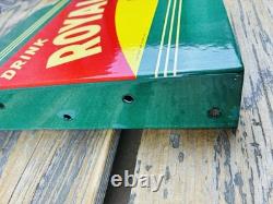 VINTAGE 14x8.5 Drink ROYAL CROWN COLA RC DOUBLE-SIDED SODA PORCELAIN GAS SIGN