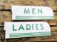 Vintage 15x5 Texaco Ladies Men Set Porcelain Oil Pump Station Gasoline Sign