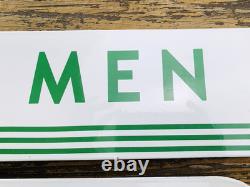 VINTAGE 15x5 TEXACO LADIES MEN SET PORCELAIN OIL PUMP STATION GASOLINE SIGN
