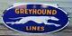 Vintage 1930s Double-sided Porcelain Greyhound Lines Bus Depot Sign