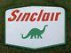 Vintage 1959 Sinclair Gas Oil Double Sided Porcelain Sign 7x5 With Bracket