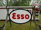 Vintage 1963 5' X 7' Double-sided Porcelain Esso Gas/service Station Sign W Ring