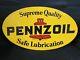 Vintage Advertising Double Sided Pennzoil Metal Sign Oil Gas 1960s