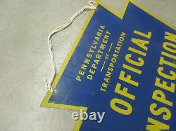 VINTAGE ADVERTISING PENNSYLVANIA INSPECTION SIGN DOUBLE SIDED WithNUMBERS M-67