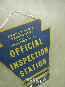 VINTAGE ADVERTISING PENNSYLVANIA INSPECTION SIGN DOUBLE SIDED WithNUMBERS M-67