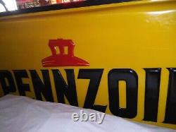 VINTAGE AUTHENTIC PENNZOIL AUTHORIZED DEALER OIL EMBOSSED 6Ft DOUBLE-SIDED SIGN