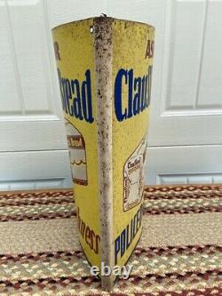 VINTAGE CLAUSSEN's BREAD ADVERTISING STRING HOLDER DOUBLE SIDED COUNTRY STORE