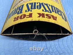 VINTAGE CLAUSSEN's BREAD ADVERTISING STRING HOLDER DOUBLE SIDED COUNTRY STORE