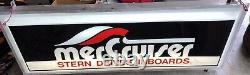 VINTAGE DOUBLE SIDED LIGHTED MERCURY MARINE MERCRUISER STERN DRIVE SIGN 73x28