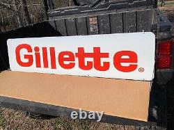 VINTAGE GILLETTE TIRES LARGE DOUBLE SIDED RACK SIGN (48x 12) NOS/VERY NICE