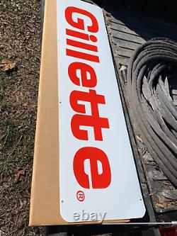 VINTAGE GILLETTE TIRES LARGE DOUBLE SIDED RACK SIGN (48x 12) NOS/VERY NICE