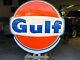 Vintage Gulf Gas Station Sign, Double Sided, Rewired & New Led Lights, Exc Shape