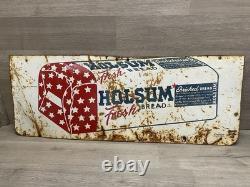 VINTAGE HOLSUM BREAD SIGN DOUBLE SIDED GROCERY STORE SIGN 29.5x11