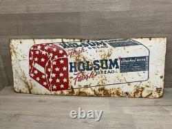 VINTAGE HOLSUM BREAD SIGN DOUBLE SIDED GROCERY STORE SIGN 29.5x11