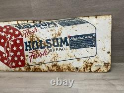 VINTAGE HOLSUM BREAD SIGN DOUBLE SIDED GROCERY STORE SIGN 29.5x11