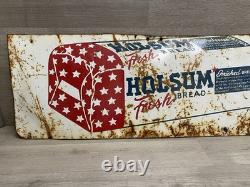 VINTAGE HOLSUM BREAD SIGN DOUBLE SIDED GROCERY STORE SIGN 29.5x11