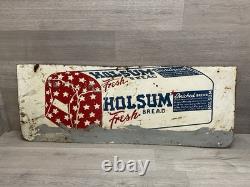VINTAGE HOLSUM BREAD SIGN DOUBLE SIDED GROCERY STORE SIGN 29.5x11