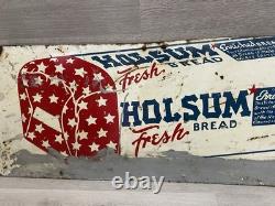 VINTAGE HOLSUM BREAD SIGN DOUBLE SIDED GROCERY STORE SIGN 29.5x11