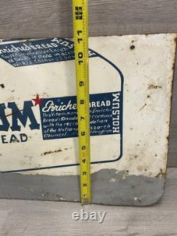 VINTAGE HOLSUM BREAD SIGN DOUBLE SIDED GROCERY STORE SIGN 29.5x11