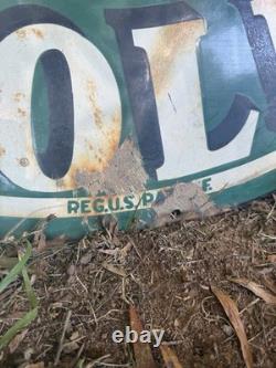 VINTAGE LG PORCELAIN HC SINCLAIR OIL GAS SIGN 48x48 INCHES DOUBLE SIDED RARE