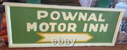 VINTAGE Motel Wooden Wood SIGN Pownal Vermont VT MOTOR Inn LARGE Double Sided