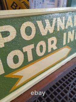 VINTAGE Motel Wooden Wood SIGN Pownal Vermont VT MOTOR Inn LARGE Double Sided