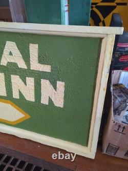 VINTAGE Motel Wooden Wood SIGN Pownal Vermont VT MOTOR Inn LARGE Double Sided