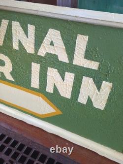 VINTAGE Motel Wooden Wood SIGN Pownal Vermont VT MOTOR Inn LARGE Double Sided