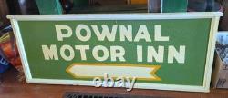 VINTAGE Motel Wooden Wood SIGN Pownal Vermont VT MOTOR Inn LARGE Double Sided