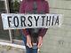 Vintage Original 1920's Forsythia Double Sided Embossed Street Sign With Finial