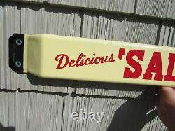 VINTAGE ORIGINAL 1940's 50's SALADA TEA PORCELAIN DOOR PUSH SIGN DOUBLE SIDED