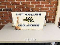 VINTAGE ORIGINAL 1970's MONROE SHOCK ABSORBERS DOUBLE-SIDED STAND-UP SIGN