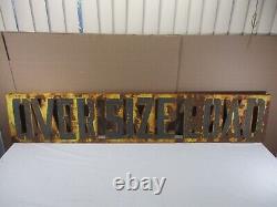 VINTAGE OVERSIZE LOAD METAL STENCIL CUT DOUBLE SIDED SIGN 61 x 12 C. 1960'S