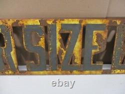 VINTAGE OVERSIZE LOAD METAL STENCIL CUT DOUBLE SIDED SIGN 61 x 12 C. 1960'S