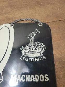 VINTAGE Original COLLINS LEGITIMUS AXE DOUBLE SIDED PORCELAIN SIGN, 18 x 12